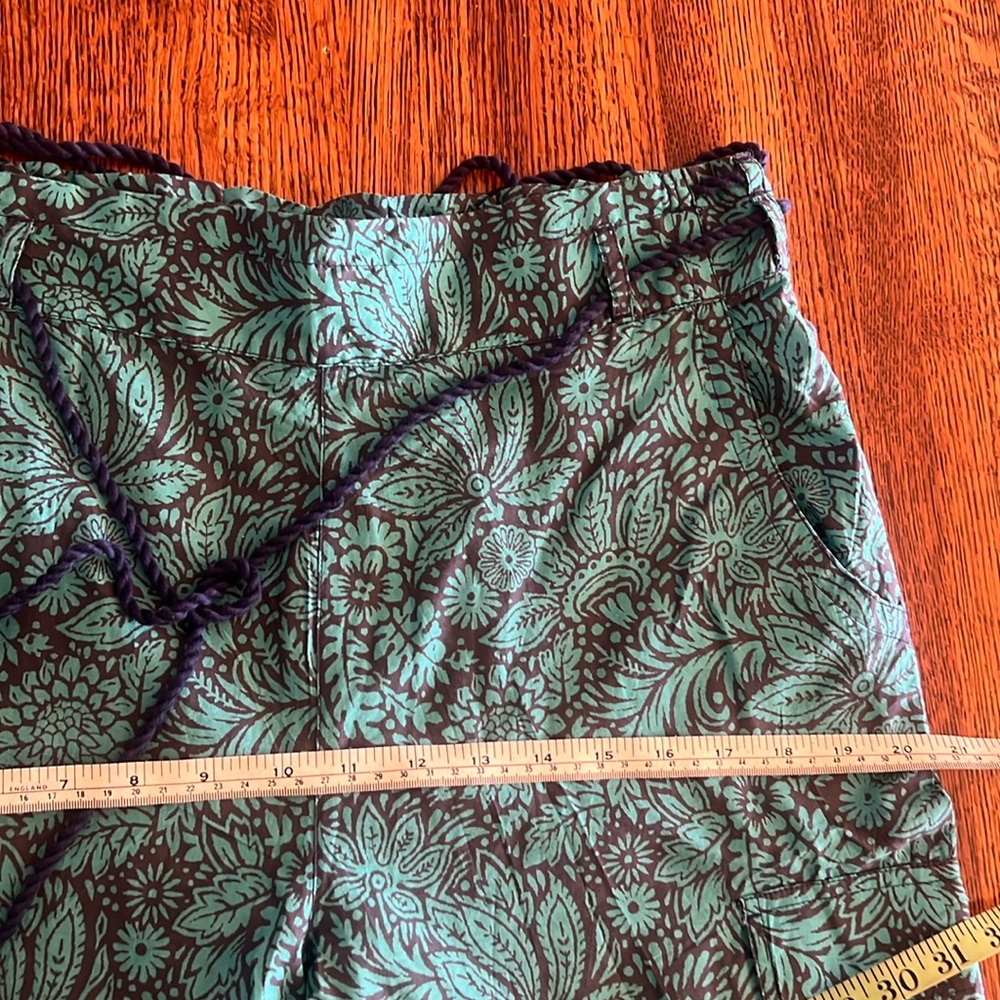 NWOT Sundance Vibrant Reef Pants Floral Scroll Turquoise Blue Purple SZ M 8-10 - Picture 7 of 16